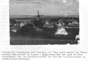 Partier fra Ourø, Bybjerg og Møllen fra Stensbjerg, postkort